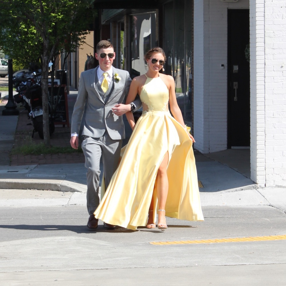 Yellow prom dress, Prom dress, ball gown style prom dress